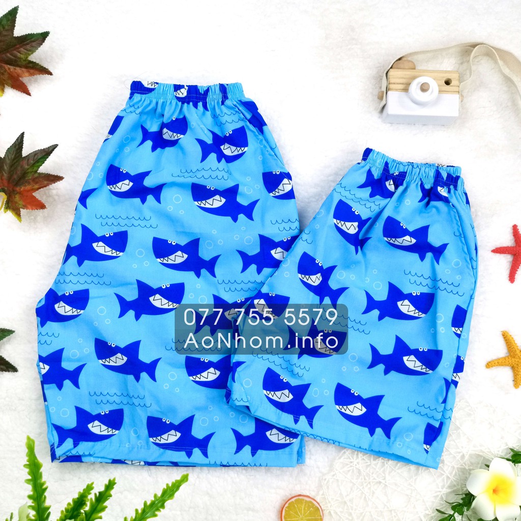 Bán Lẻ và Bán Nguyên Set (Đủ Bộ Áo và Quần) - Cá Mập, Cá Mập Xanh, Cá Mập San Hô, Baby Shark, Cá 7 Màu
