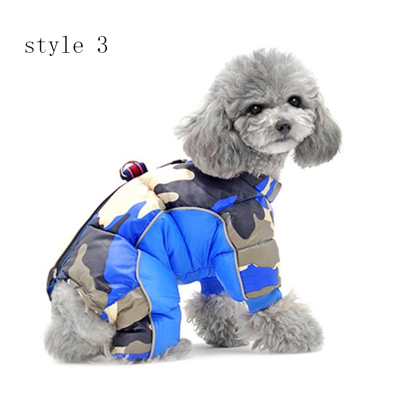 Dog Waterproof Stand-collar Four-legged Back Zippered Warm Down Padded Jacket