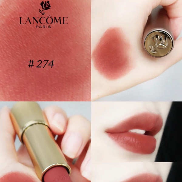 Son môi Lancome 274/196 /888 1.6G màu nhung đen vàng dưỡng ẩm linh hoạt cho nữ