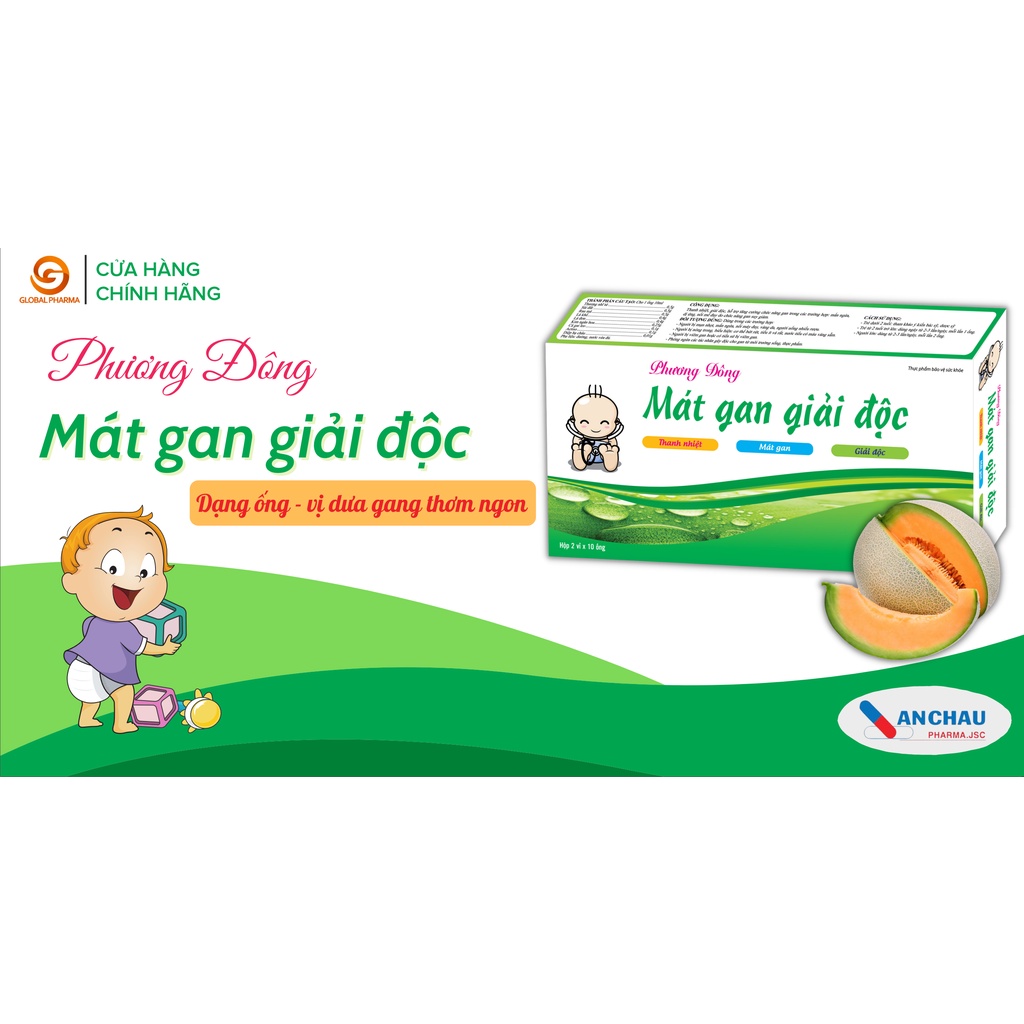 Siro uống Phương Đông mát gan giải độc An Châu - Hộp 20 ống - Globalpharma