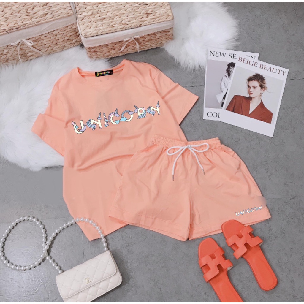 BỘ UNICORM HỒNG DÂU CHO BÉ GÁI