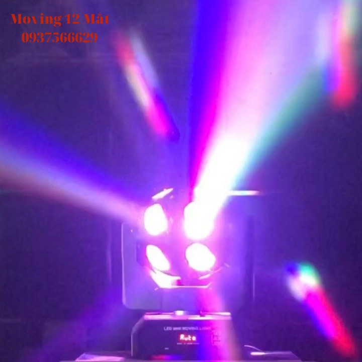 Moving 12 Mắt Led 7 Màu Cảm Ứng Theo Nhạc. Dùng Cho Phòng Karaoke, Bar, Clup Và Sân Khấu Tiệc Cưới.