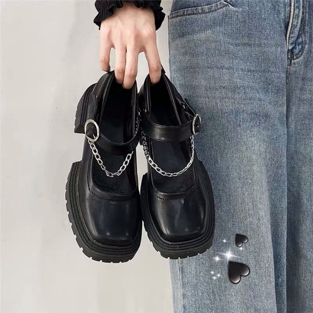 Giày oxford dây xích mũi vuông cực chất