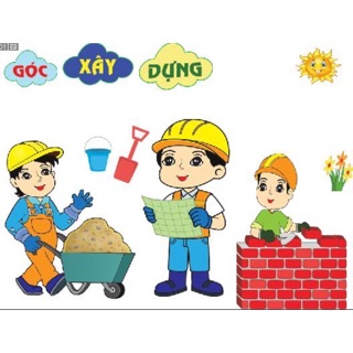 Bộ tranh góc mầm non dán tường (size to)