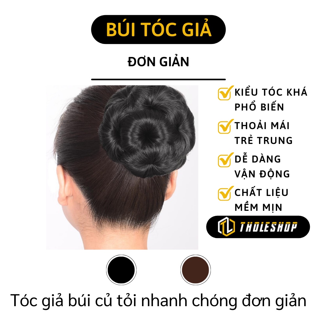 Tóc Giả - Tóc Giả Búi Củ Tỏi Dạng Kẹp Cực Xinh, Thời Trang Trung Niên 8855