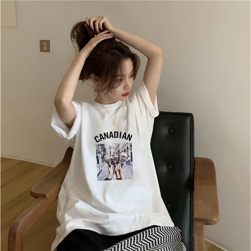 NRVP Áo Thun Cotton Tay Ngắn Cổ Tròn Màu Trơn Thời Trang Dành Cho Nữ