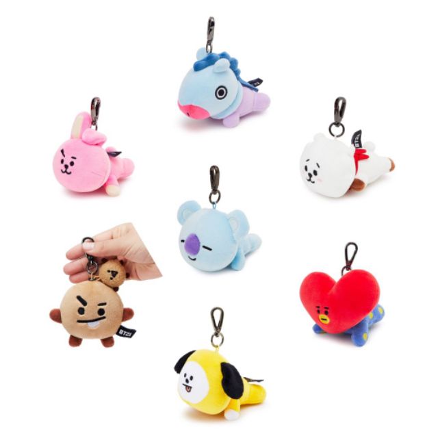 Móc khóa gấu bông BT21, bag charm, face keyring có sẵn