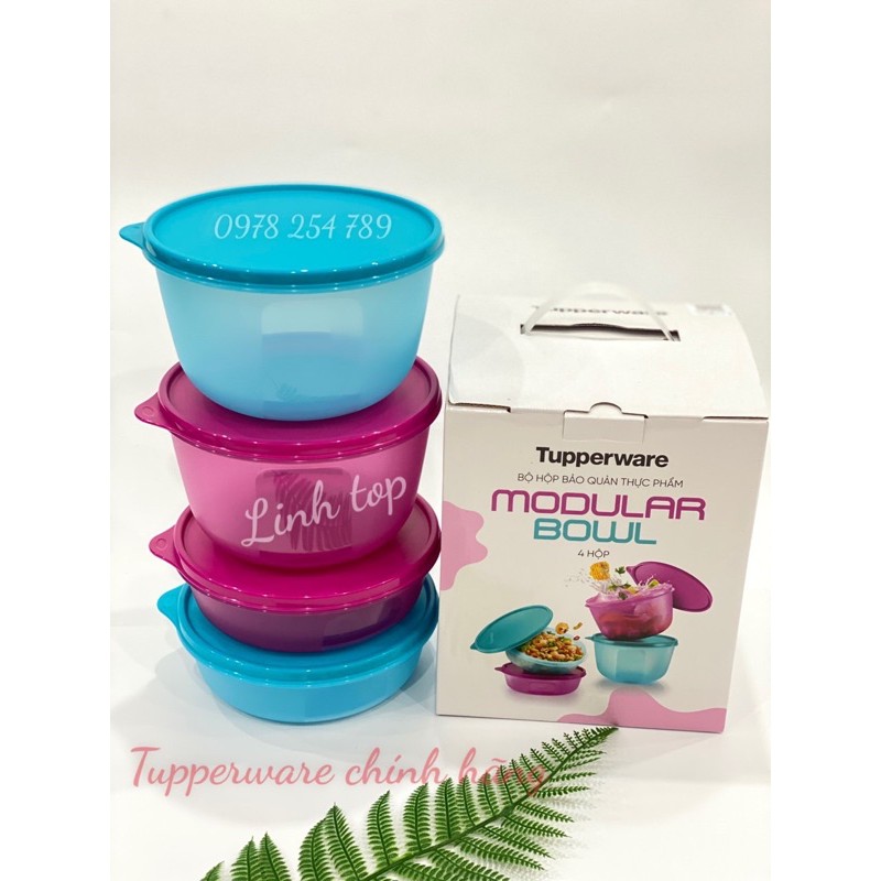 Bộ bát tròn 2 bát ngăn mát Tupperware chính hãng size 2L+1L