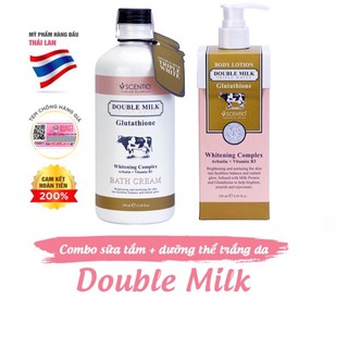 Bộ Chăm sóc da Scentio Double Milk Triple White Sữa tắm 350ml và Dưỡng thể trắng da 250ml