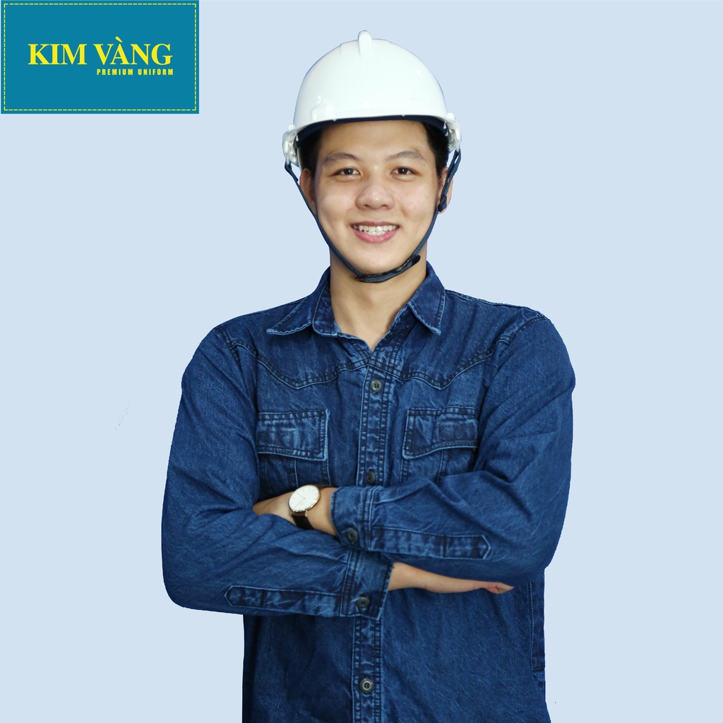 Bộ đồng phục điện lực cho nam nữ đồ phục bảo hộ lao động chất liệu vải jean cao cấp - Nam