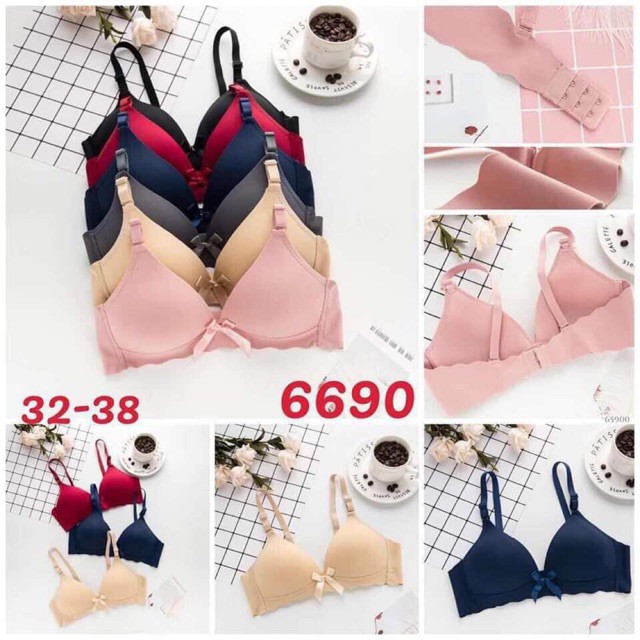 Áo Lót Đúc Su Không Gọng Đệm Mỏng Đính Nơ Mềm Nhẹ MS6690 | BigBuy360 - bigbuy360.vn