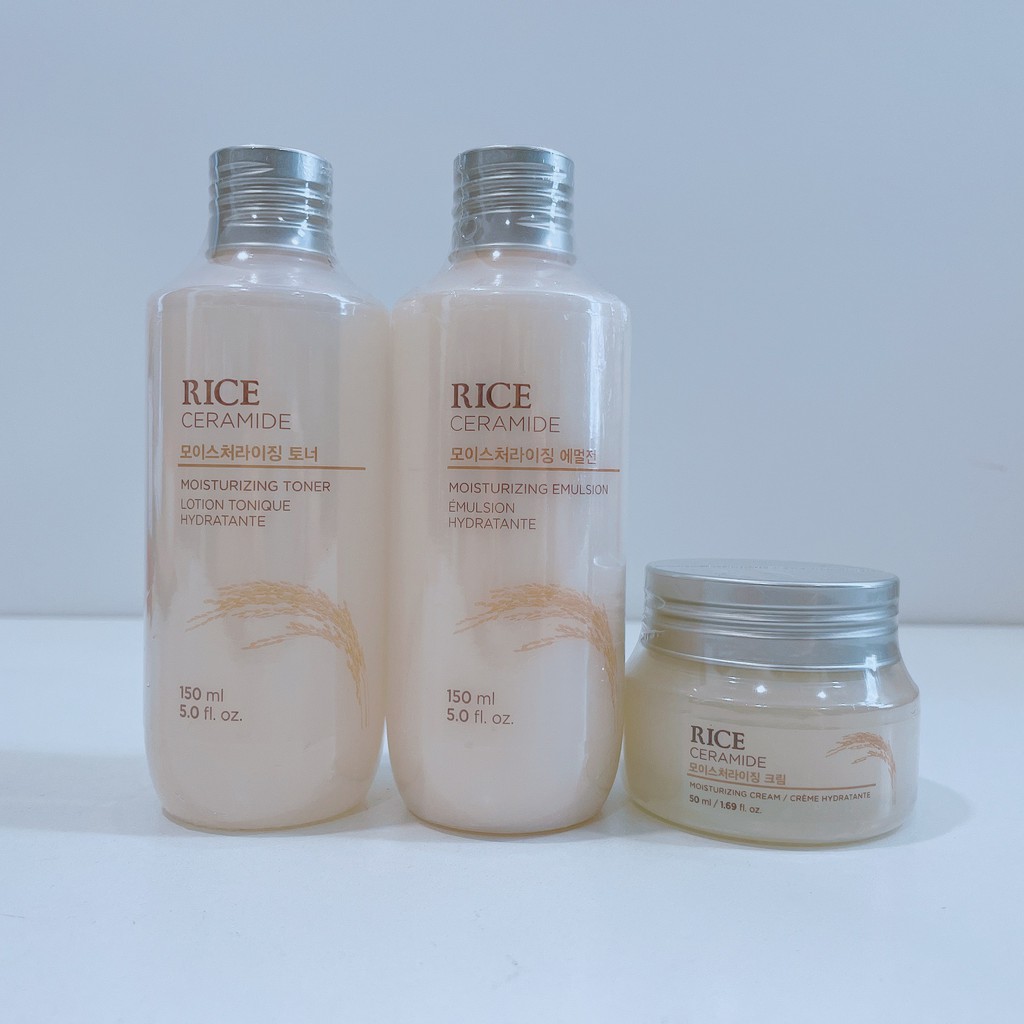 Sữa dưỡng ẩm trắng da chiết xuất từ gạo vitamin B vitamin E The Face Shop Rice Ceramide Moisturizing Emulsion 150ml