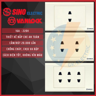 Mặt ổ cắm SINO-VANLOCK 2 chấu S18 250V-16A