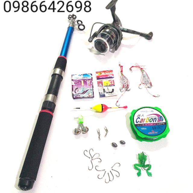 Bộ cần câu máy giá rẻ 1m8, 2m1, 2m4, 2m7, 3m, 3m6 kèm máy và phụ kiện
