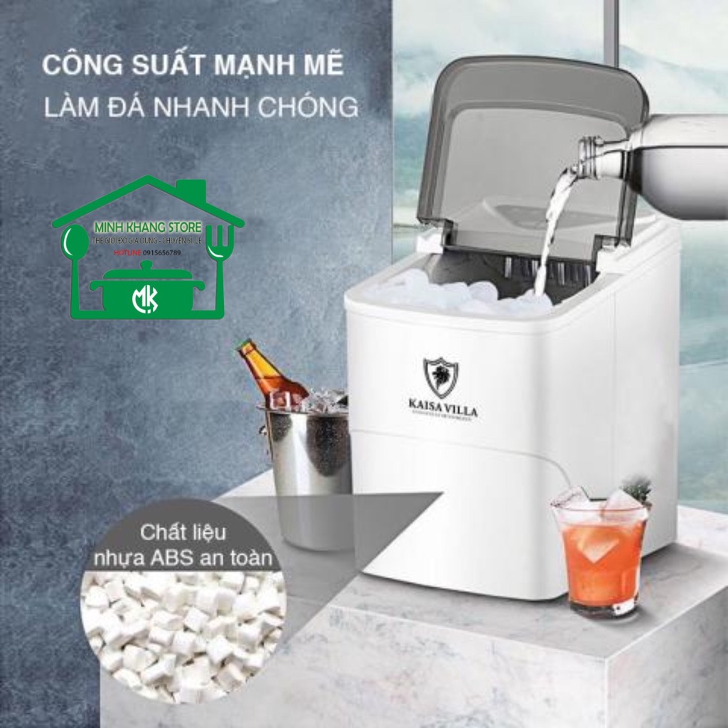 Máy Làm Đá Viên Kaisa Villa Model JD-8076 - Làm đá tự động 6-13 phút, Bảo hành 12 tháng