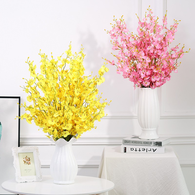 bông hoa giả Nhánh Hoa Nhân Tạo Trang Trí Nội Thất hoa giả để bàn  cao cấp hoa gia