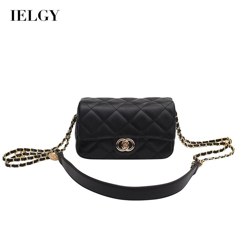 Túi Đeo Chéo Hình Vuông Nhỏ Màu Đen Đính Kim Cương Giả Cổ Điển Thời Trang Cho Nữ