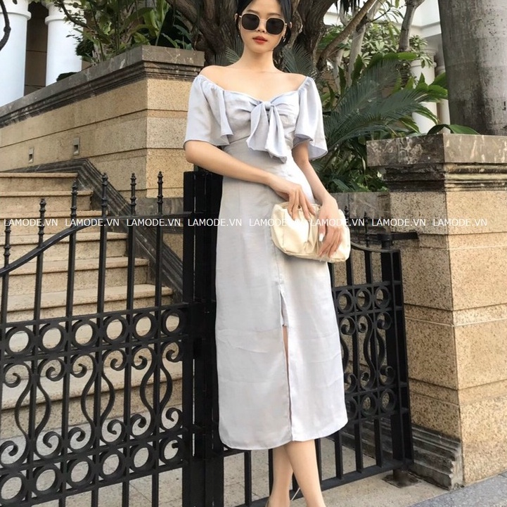 Đầm thiết kế nơ ngực tay cánh tiên DA1034