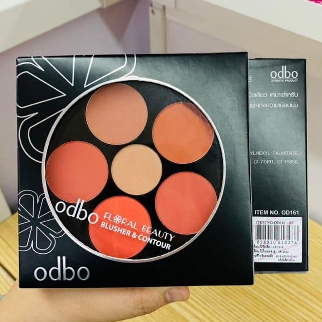 Phấn Má Hồng 6 ô ODBO Floral Beauty Blusher &amp; Contour (OD161)