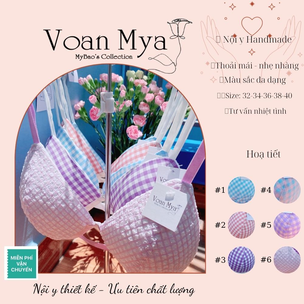 Áo bralette Caro mút rời, áo lót không gọng, áo ngực mút mỏng nhiều màu Voan Mya voanmya
