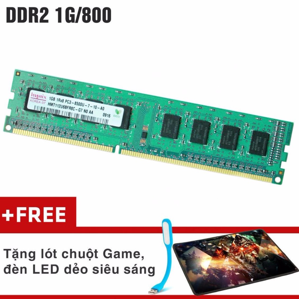 Bộ nhớ Ram PC Hynix 1GB, DDR 2, Bus 800Mhz Siêu Bền + Quà Tặng