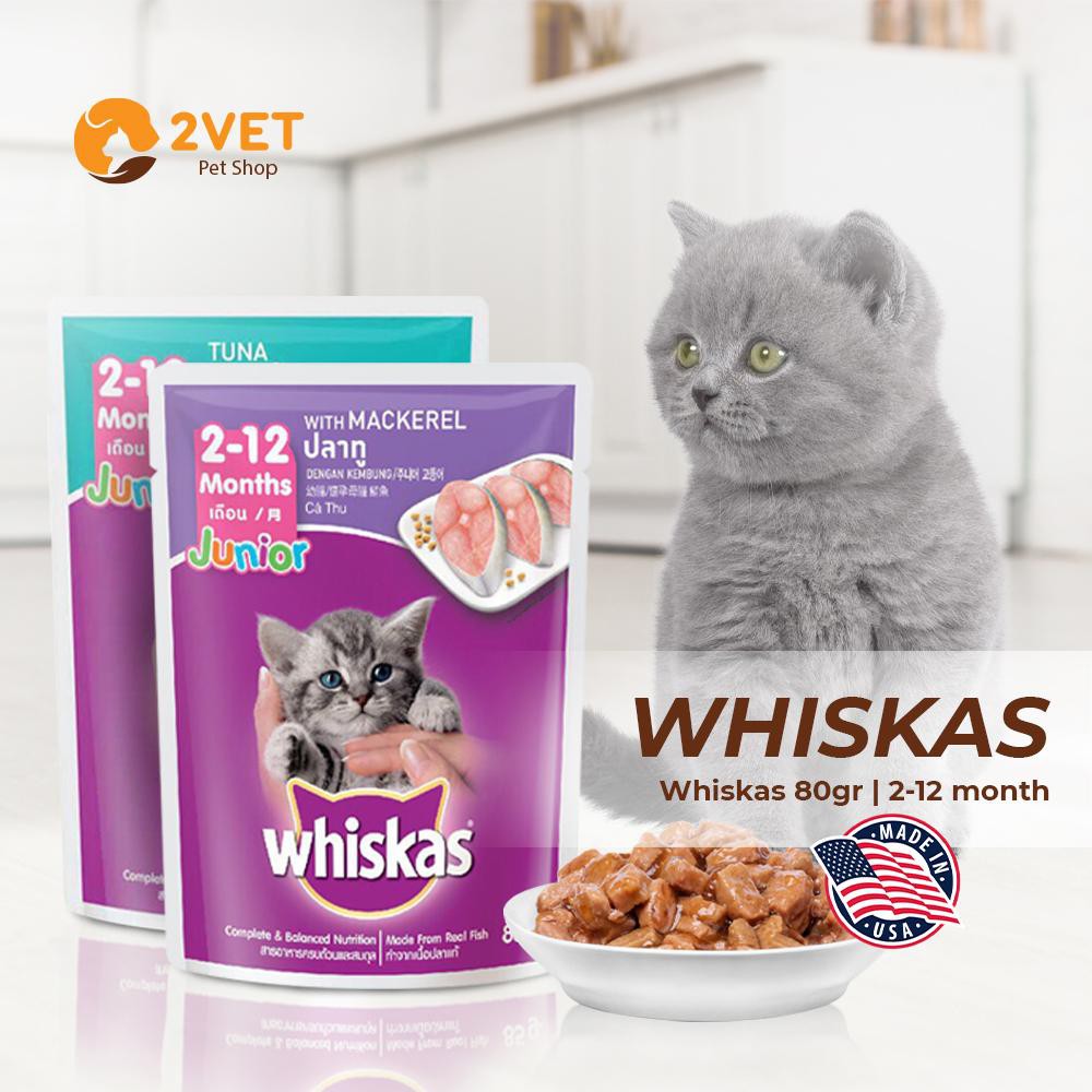 Thức Ăn Pate Cho Mèo - Whiskas - Thương Hiệu Nổi Tiếng - Gói Vừa - Tiện Lợi - Nhiều Dinh Dưỡng