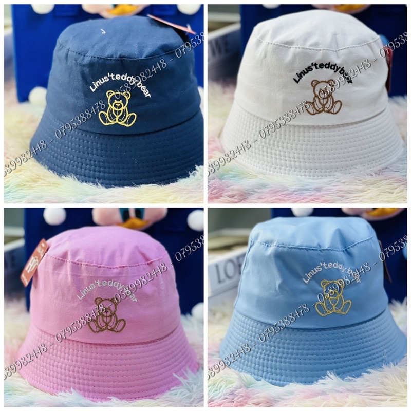 MŨ VÀNH HÀN QUỐC  - NÓN BUCKET FROM CỤP THÊU CON GẤU 🐻 PHONG CÁCH ULZZANG HÀN