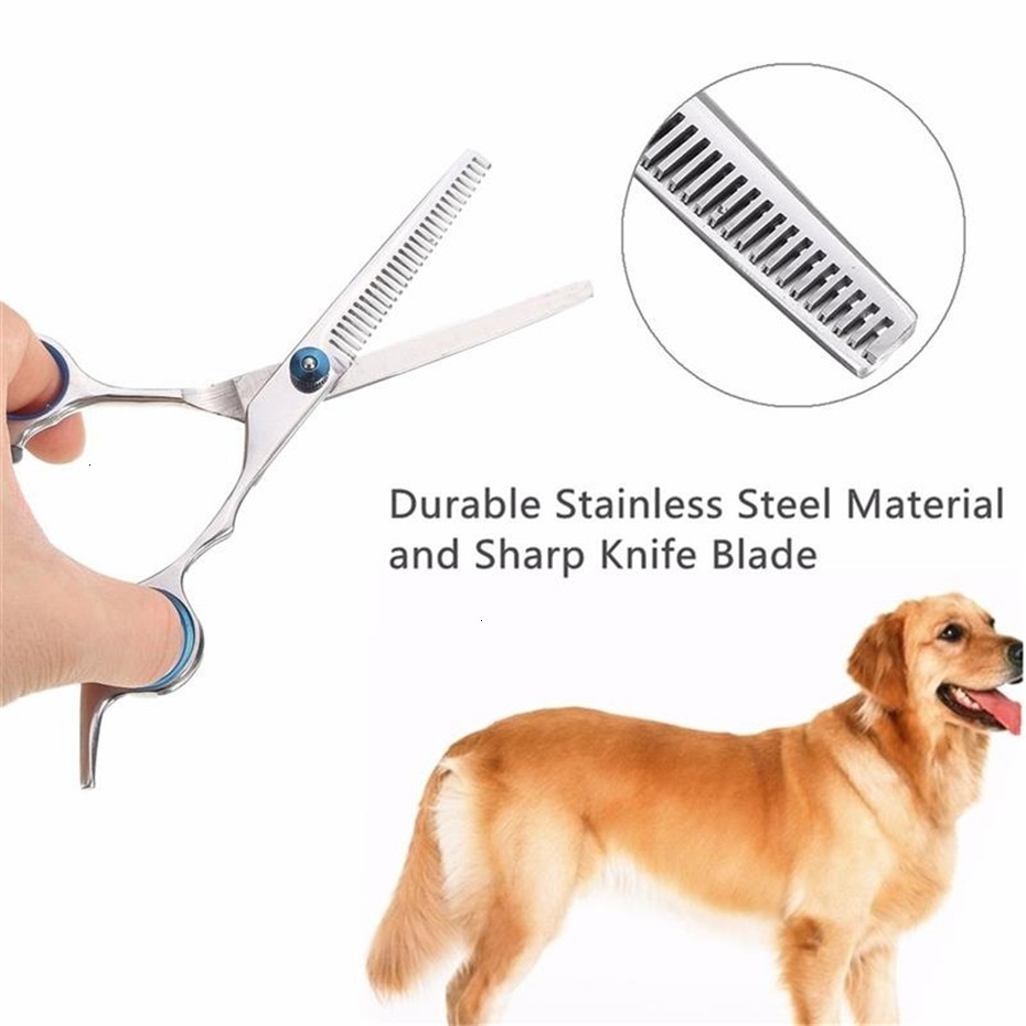 Bộ dụng cụ kéo cắt lông cong + thằng kèm lược tiện lợi dành cho thú cưng