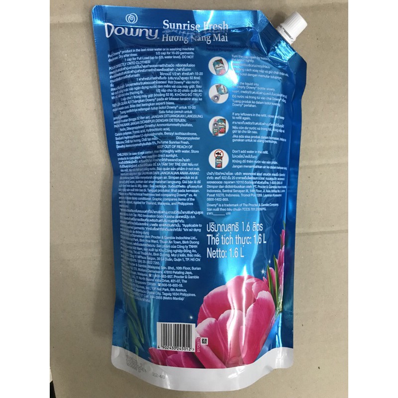 Nước xả vải Downy Hương nắng mai 1,5L