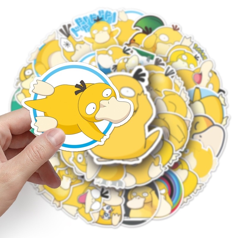 Z & M❀ Hình Dán Psyduck ❀ Bộ 50 Sticker Chống Thấm Nước Hình Pokemon Dùng Trang Trí