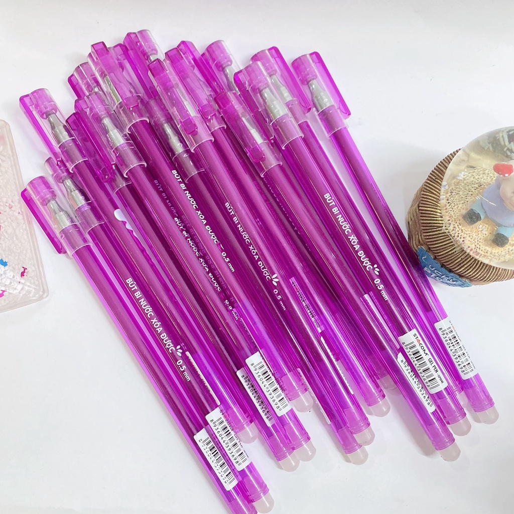 Bút bi nước xóa được ngòi 0.5 viết êm mực đều không lem