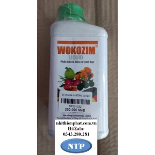 Phân bón lá Wokozim xanh lá dày lá bung rễ 500ML