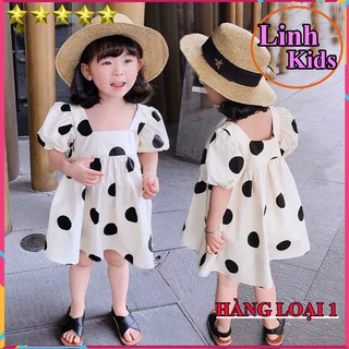 Váy chấm bi trẻ em ⚡𝐆𝐈𝐀́ 𝐇𝐔̉𝐘 𝐃𝐈𝐄̣̂𝐓⚡Váy đũi chấm bi cho bé gái siêu sành điệu.