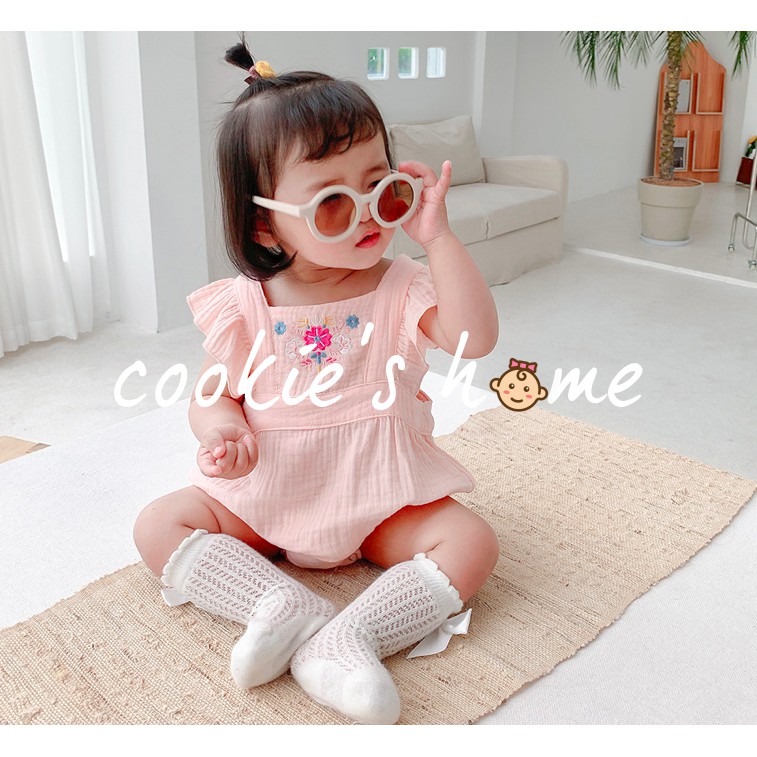 [KÈM TẤT]Set áo liền quần chất cotton cho bé sơ sinh đến 18 tháng đi tiệc thôi nôi chụp ảnh studio