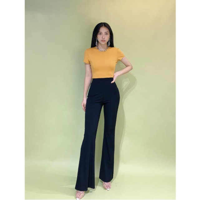 Quần Ống Loe Nữ Cao Cấp Len Tăm Chun Co Giãn 4 Chiều, Lên Fom Siêu Hack Chân  - MAY Fashion