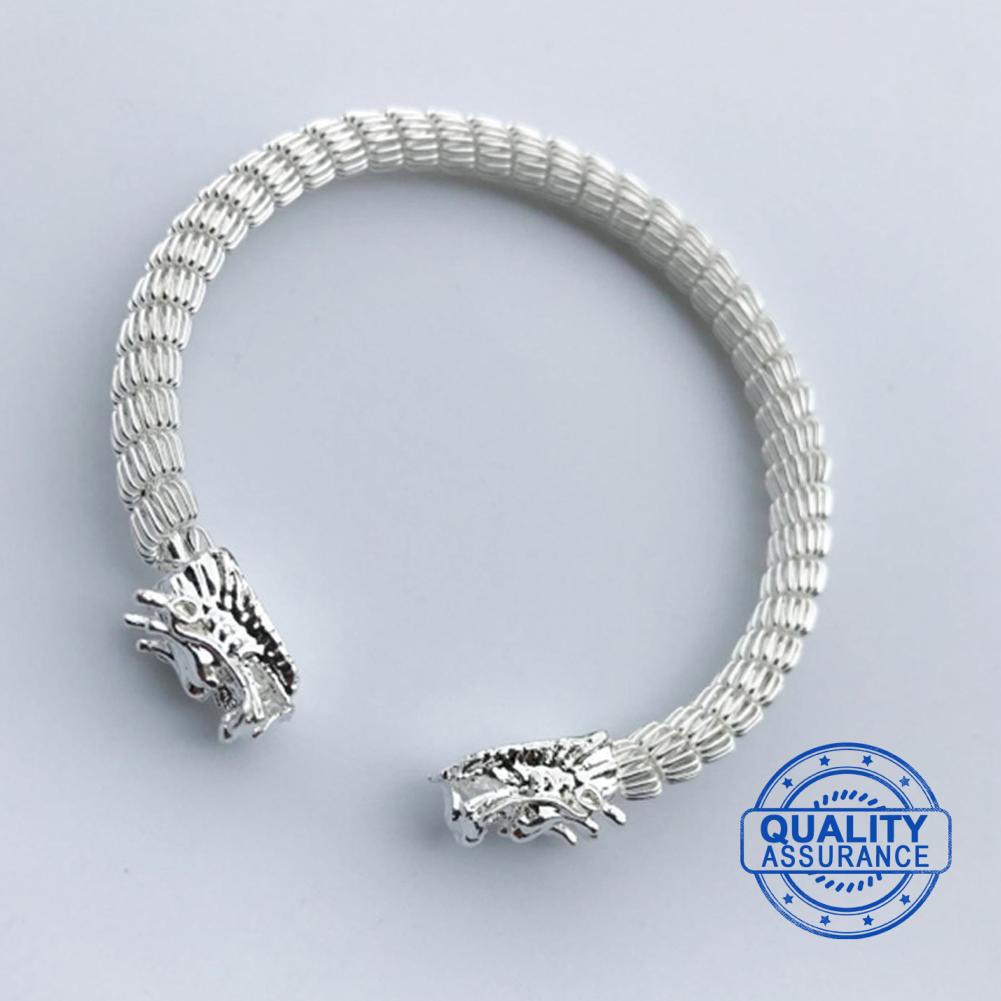 Vòng Đeo Tay Xi Mạ Bạc Hình Rồng Phong Cách Viking Cổ Điển Cho Nam Z2P7
