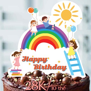 Set 10 thẻ cắm em bé trèo thang cầu vồng