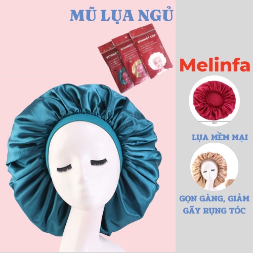 Mũ lụa chụp tóc skin care đội khi ngủ giảm gãy rụng tóc gọn gàng tiện lợi mã M0295