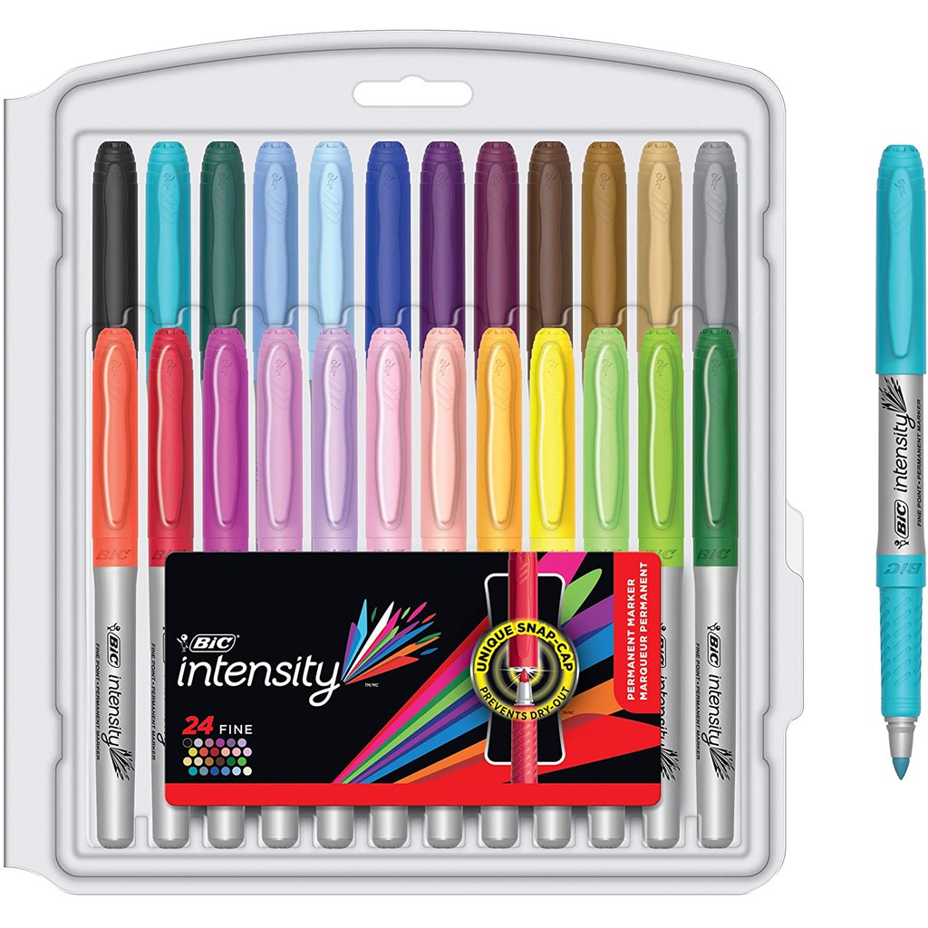 BỘ 24 BÚT LÔNG DẦU BIC INTENSITY PERMANENT MARKER FINE POINT