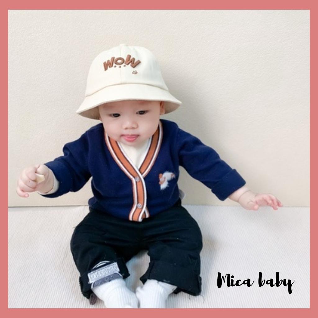 Mũ bucket tai bèo họa tiết chữ dễ thương cho bé MH134 Mica Baby