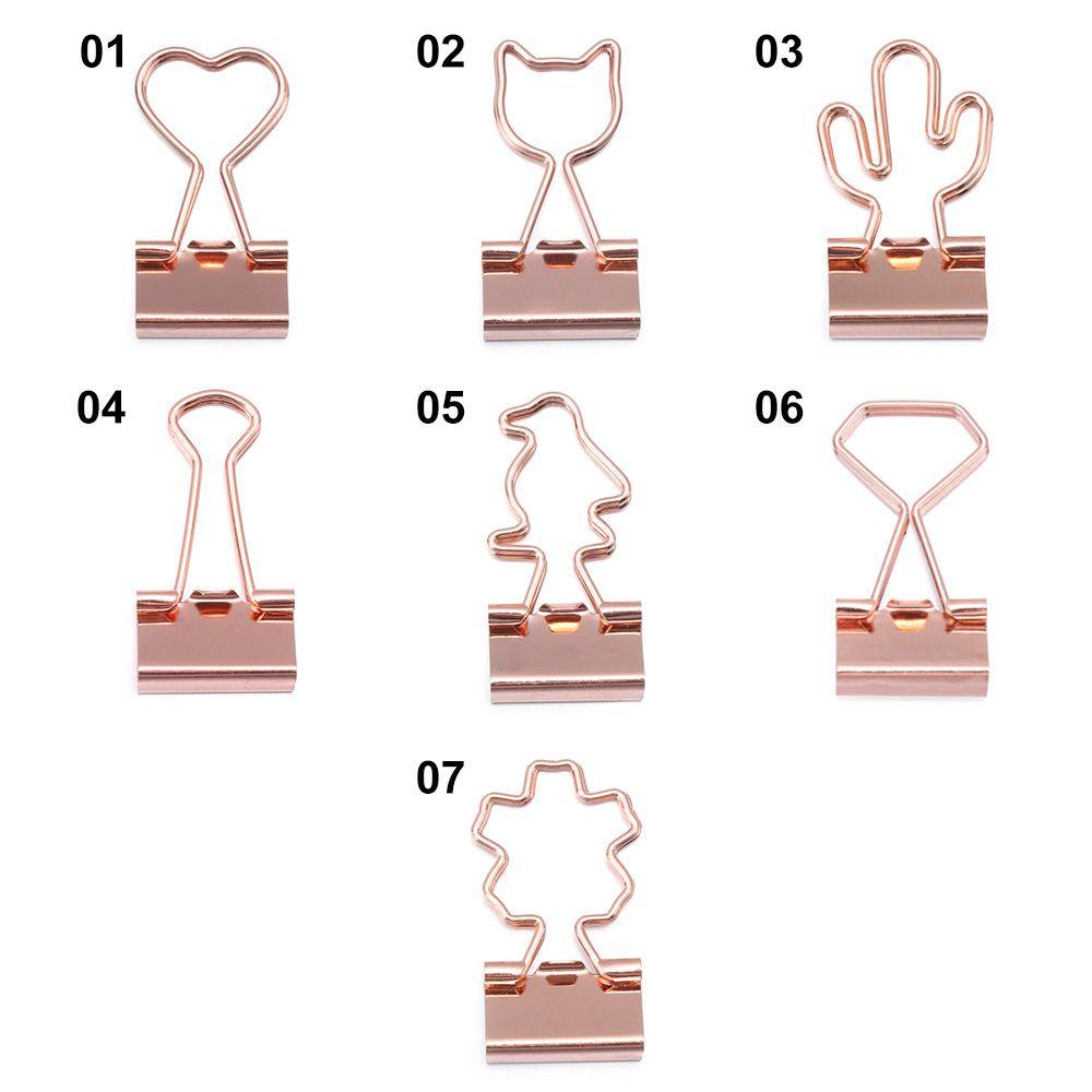 Set 10 Kẹp Giấy Kim Loại Hình Mèo / Xương Rồng / Trái Tim Mới