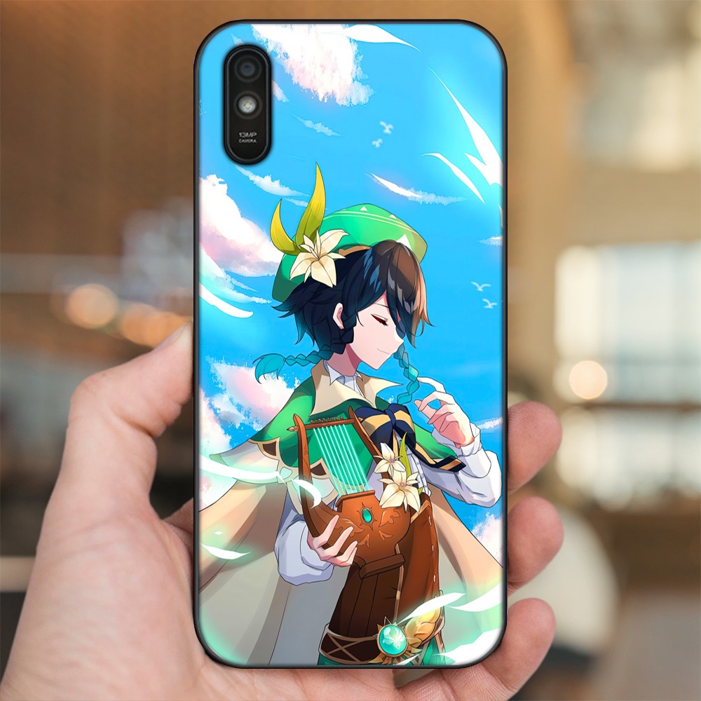 Ốp lưng Xiaomi Redmi 9A viền đen in hình Venti Genshin Impact