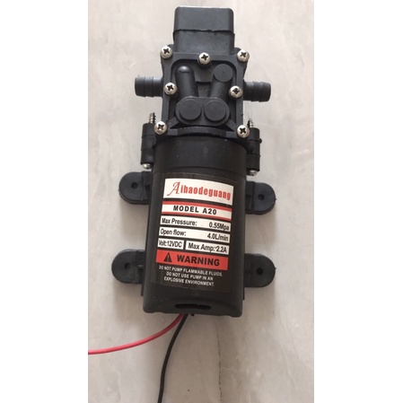 bơm tăng áp 12V màu đen sử dụng làm phun sương, thay thế bơm của bình xịt điện...