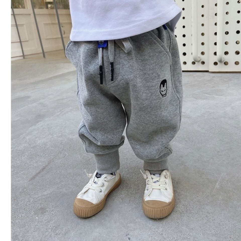 [Babycat] Hàng Có Sẵn Quần Thể Thao Cotton Trơn Dáng Rộng Phong Cách Hàn Quốc Nhật Bản Thời Trang Xuân Thu Đơn Giản Dành Cho Bé Trai