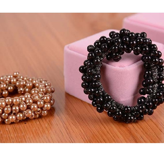 Dây Cột Tóc Nhiều Lớp Đính Ngọc Trai Xinh Xắn Kiểu Hàn Quốc