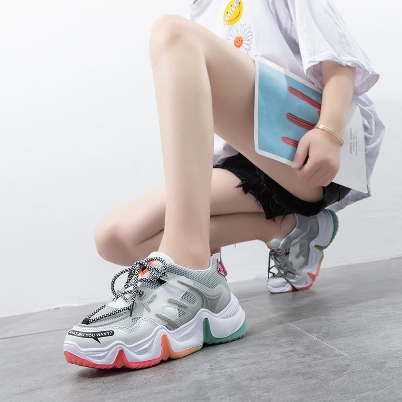 [INS Hàng Hot] Giày thể thao nữ ULzzang bản mới,💥kiểu đế hỗn hợp 3 màu gợn sóng (A9901) | BigBuy360 - bigbuy360.vn