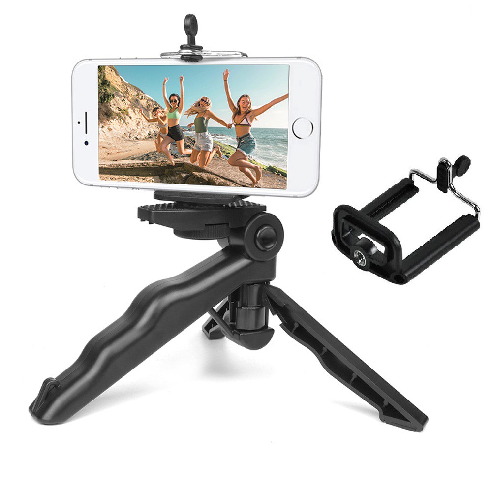 ❤️ HOTSALE ❤️ Chân Tripod Handgrip mini xếp gọn (Đen) + Giá kẹp điện thoại 001