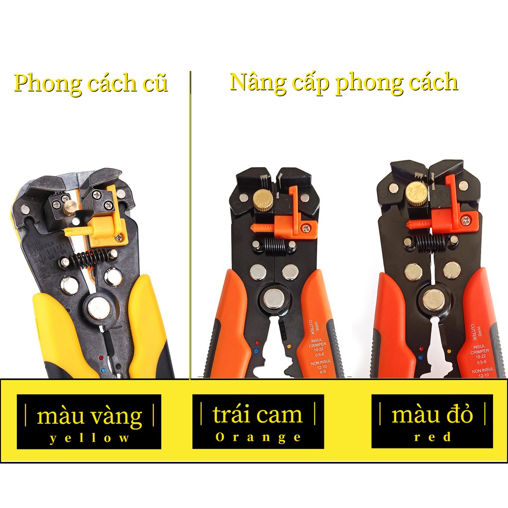 Kìm tuốt dây điện - tự động cắt dây, bấm cos đa năng