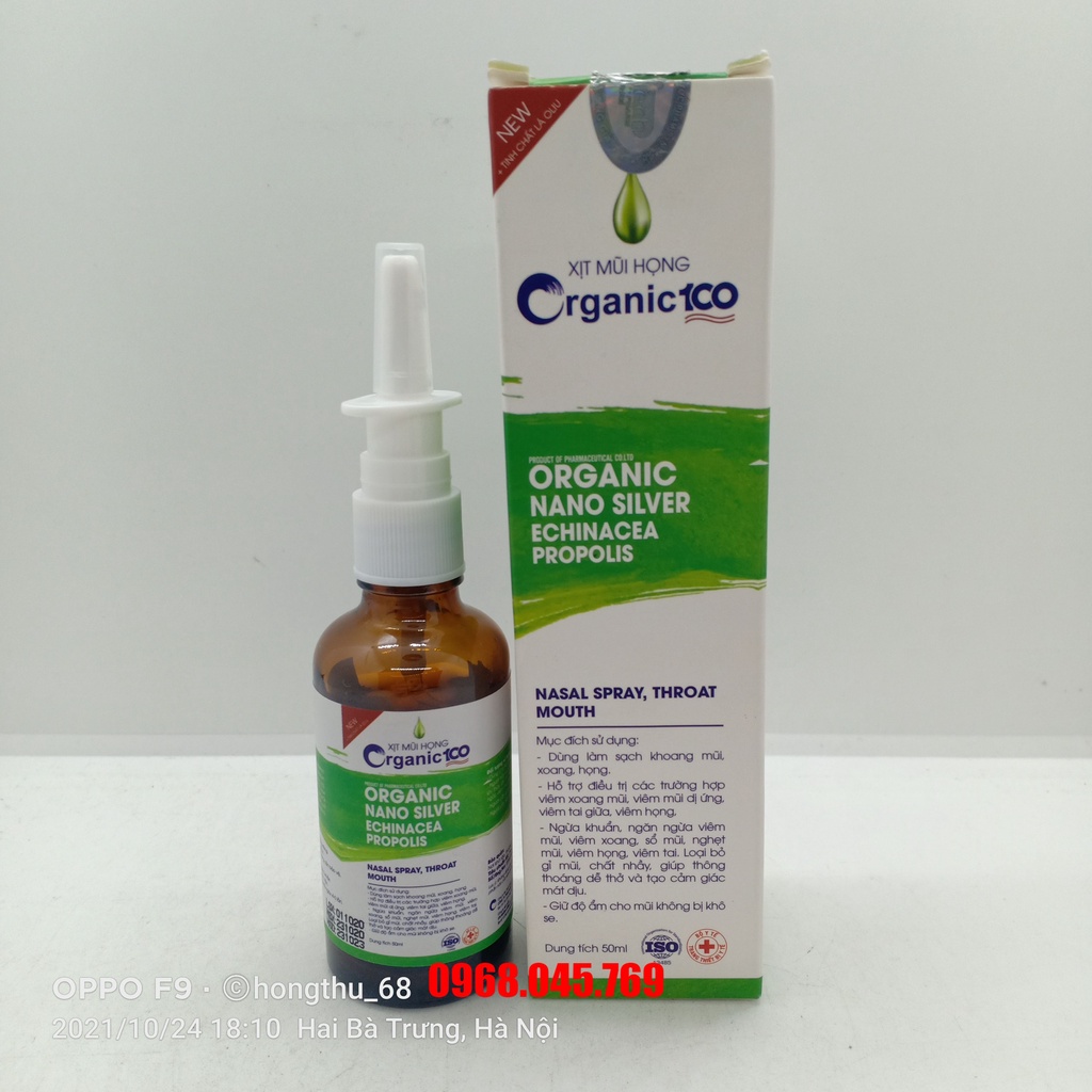 XỊT MŨI HỌNG ORGANIC 100 chai 50ml