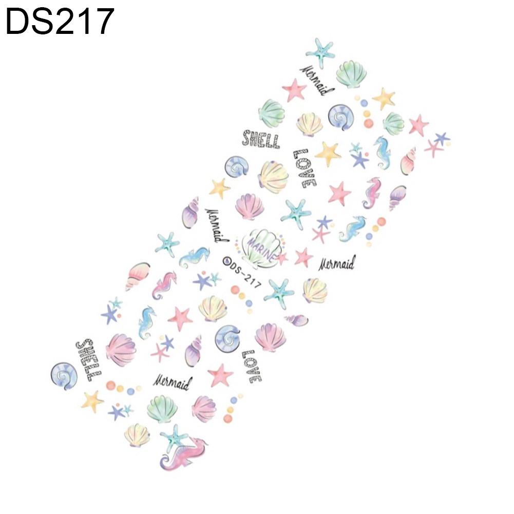Miếng Dán Trang Trí Móng Tay Chống Nước Hình Vỏ Sò Sao Biển DIY